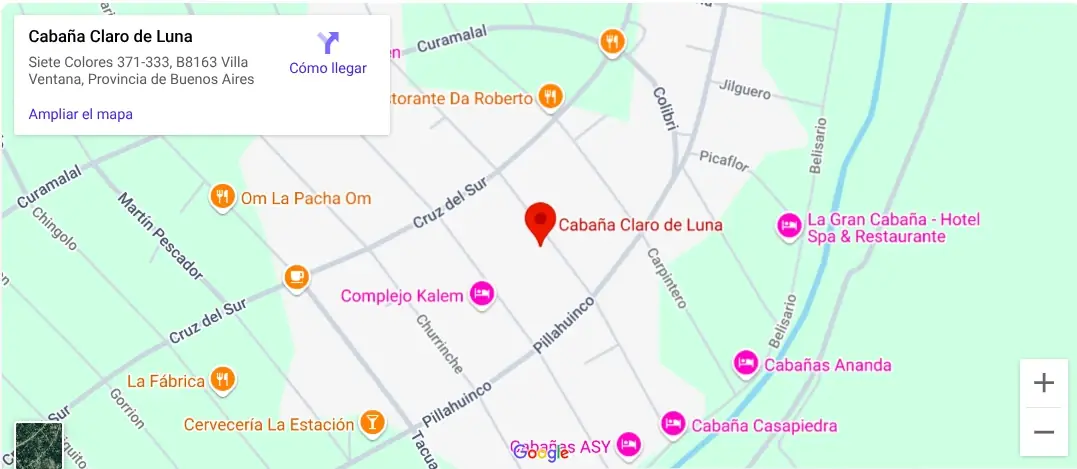 Ubicación de Cabaña Claro de Luna